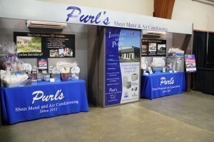 Purl's Sheet Metal & Air Conditioning booth with ductless mini splits cooling of our guests at the 2013 Business Extravaganza