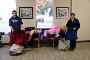 Kids from St. Joachim School helping us count coats!